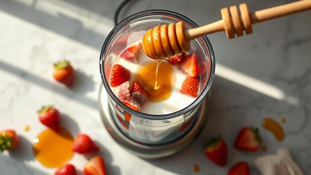 sweeten smoothie with honey