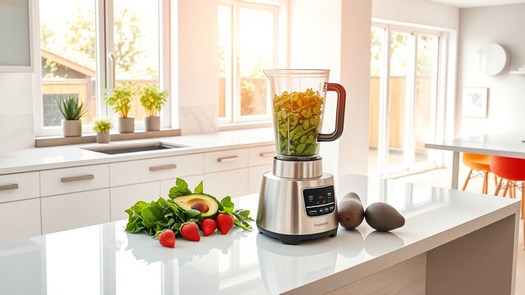angled blades enhance blending efficiency