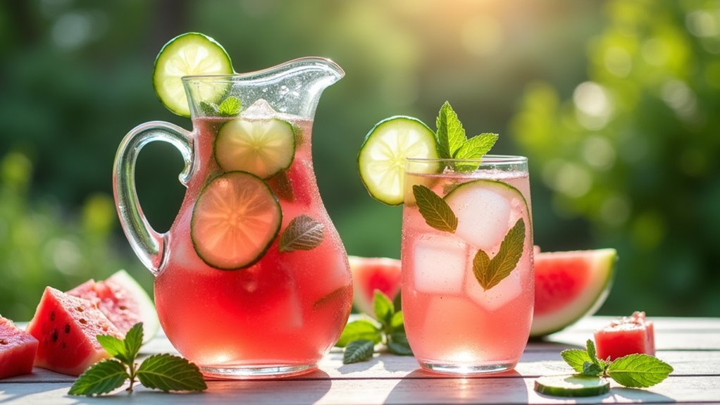 refreshing watermelon cucumber drink