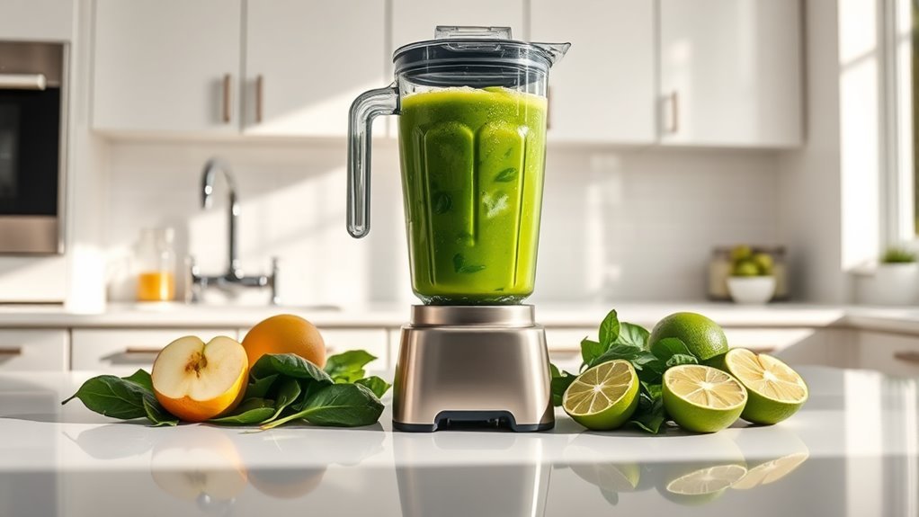 blend spinach apple ice