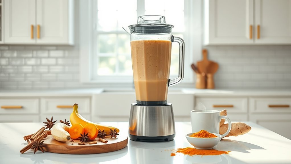 chai smoothie blending steps