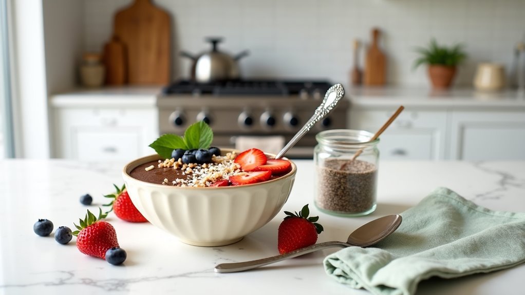 chocolate strawberry smoothie bowl