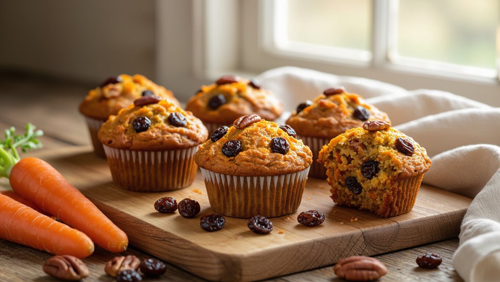 delicious carrot raisin muffins