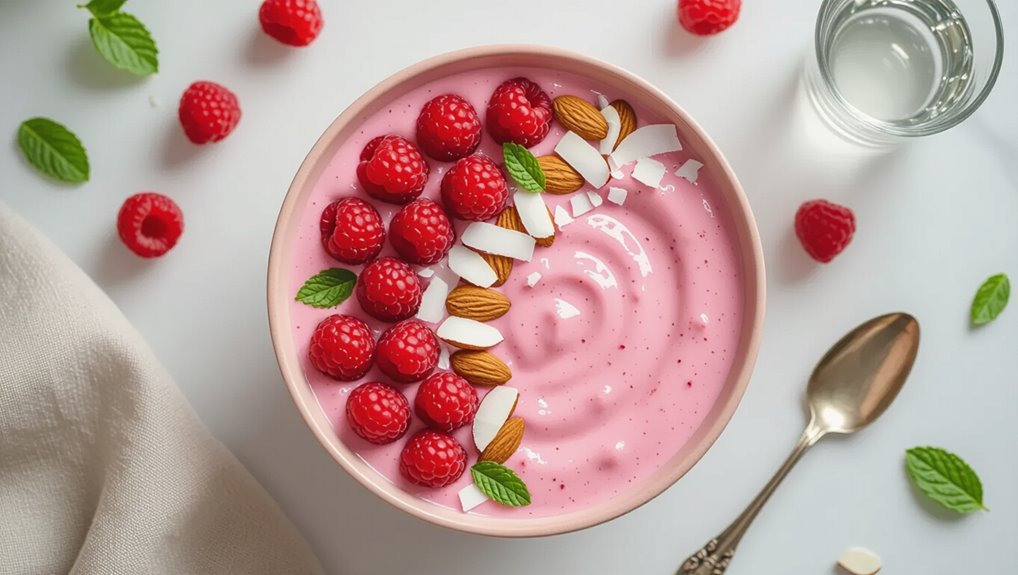 raspberry yogurt smoothie bowl