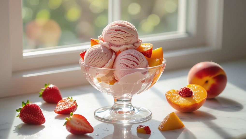 vegan strawberry peach ice cream
