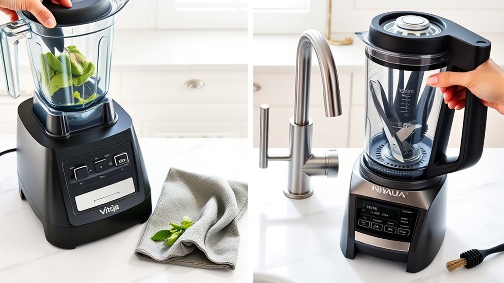 ninja s dishwasher friendly cleaning versus vitamix s manual routine