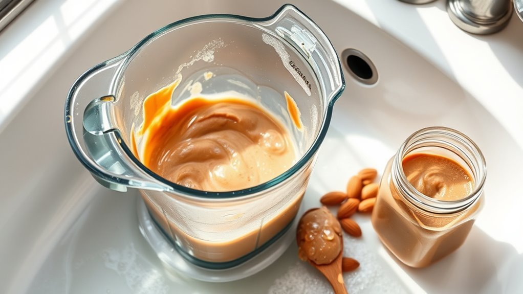 oily nut butter residue