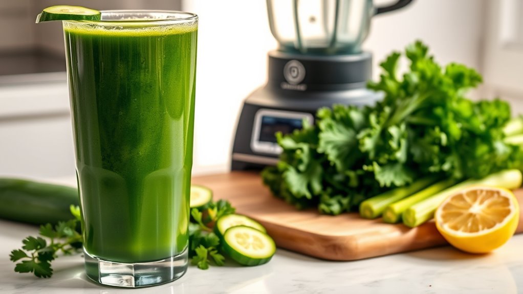 smooth vegetable juice in blender